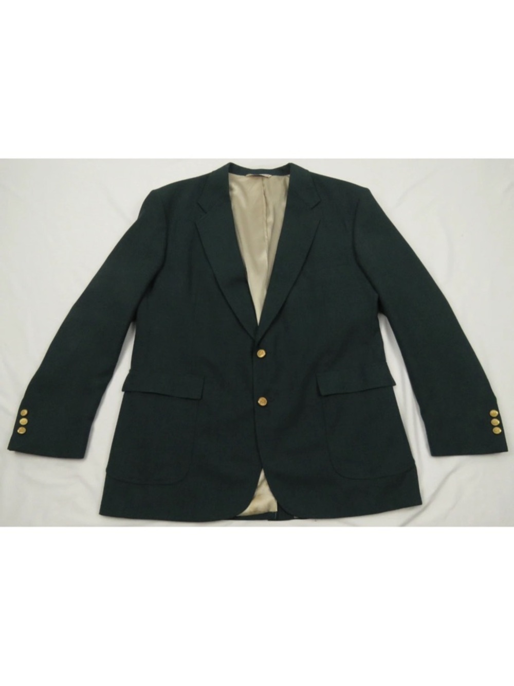 Vintage Stafford Wool Blend 2 Gold Button Blazer Sport Coat Jacket 48 L